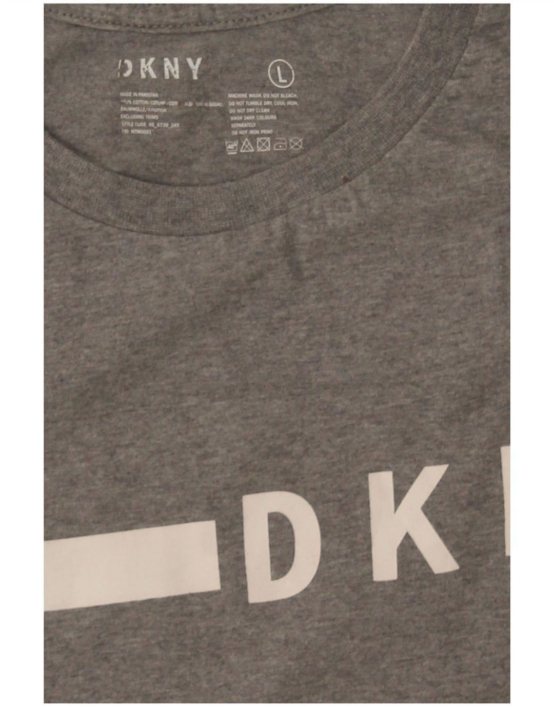 Dkny Herre Grafisk T-Shirt Top Stor Grå Colourblock Bomuld