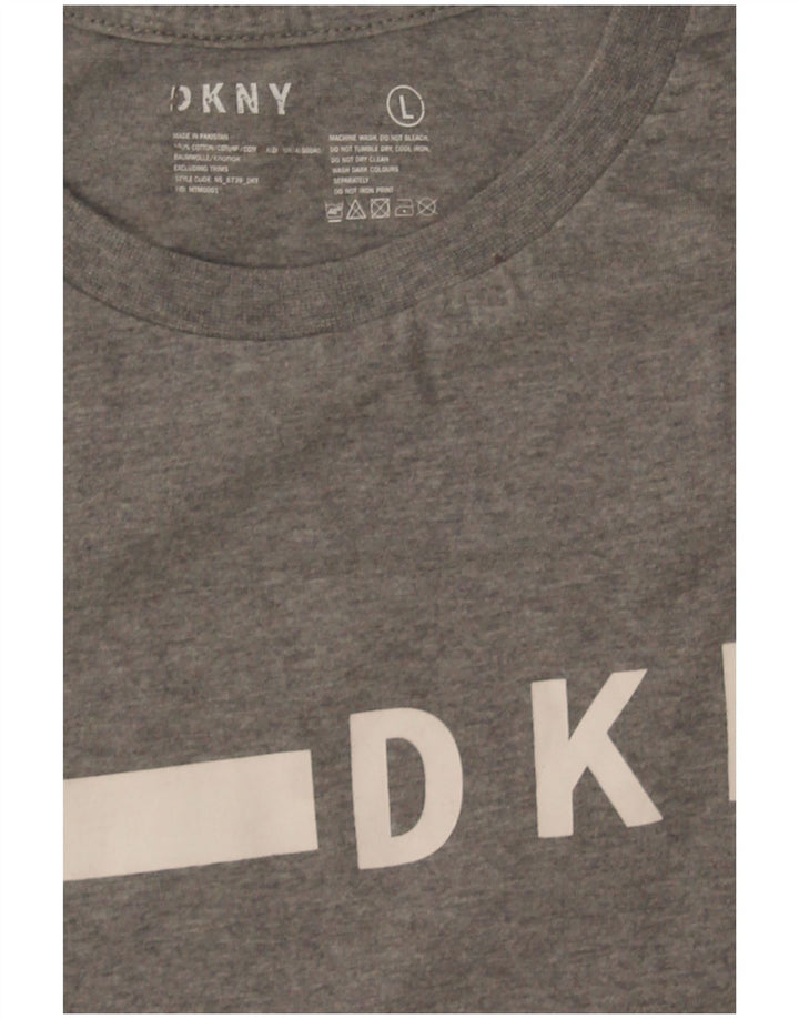 Dkny Herre Grafisk T-Shirt Top Stor Grå Colourblock Bomuld