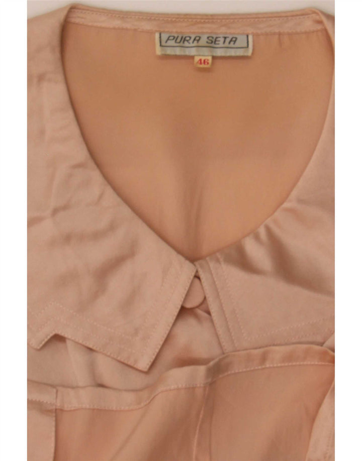 Vintage dameskjorte bluse IT 46 Large Pink Silk