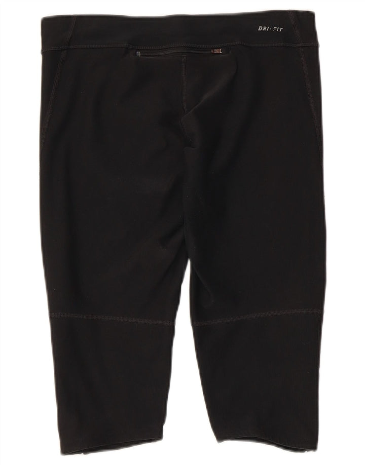NIKE Dame Dri Fit Capri Leggings UK 12 Medium Sort Polyester