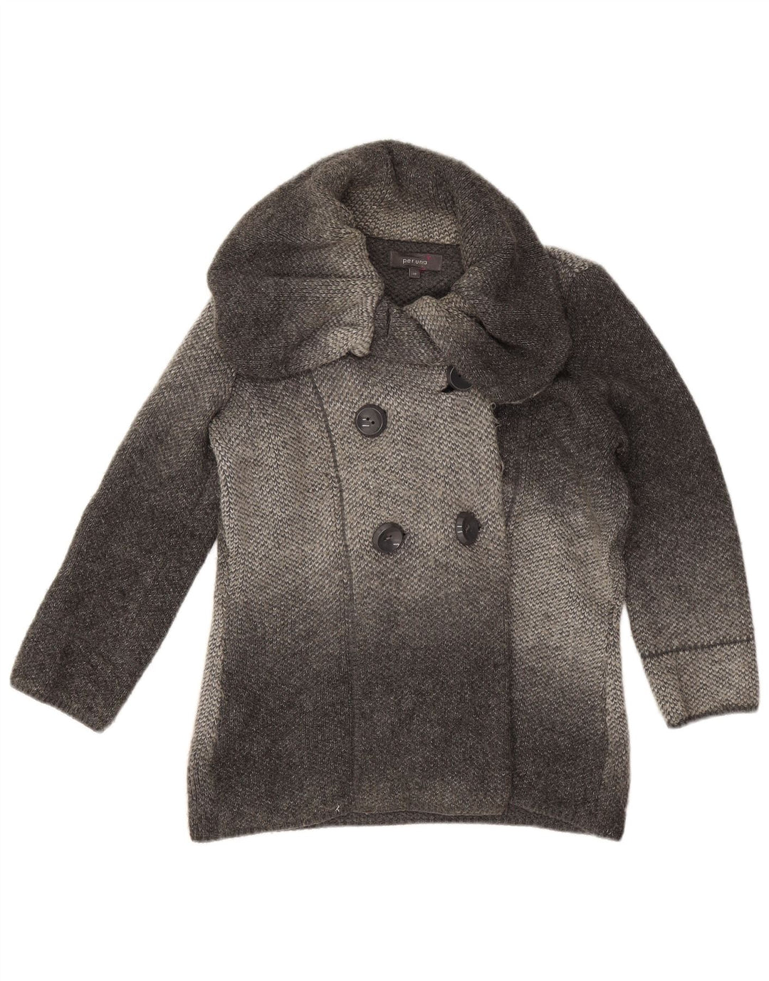 Marks & Spencer Dame Oversized Pea Coat UK 10 Small Grå Akryl