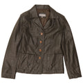 Vintage læderjakke til kvinder UK 10 Small Khaki Læder
