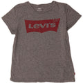 Levi's Grafisk T-shirt top til kvinder UK 14 Mellemgrå flækket bomuld