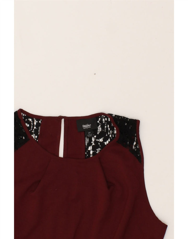MOSSIMO Womens Sleeveless A-Line Dress UK 10 Small Burgundy Polyester Vintage Mossimo and Second-Hand Mossimo from Messina Hembry 
