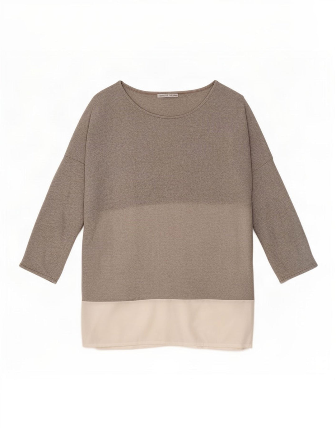 Zara 3/4 ærmet oversized tunikatop til kvinder DK 14 mellemgrå farveblok