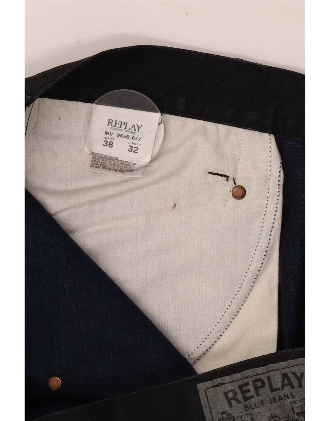 Replay Herre Straight Jeans W38 L32 Sort Bomuld