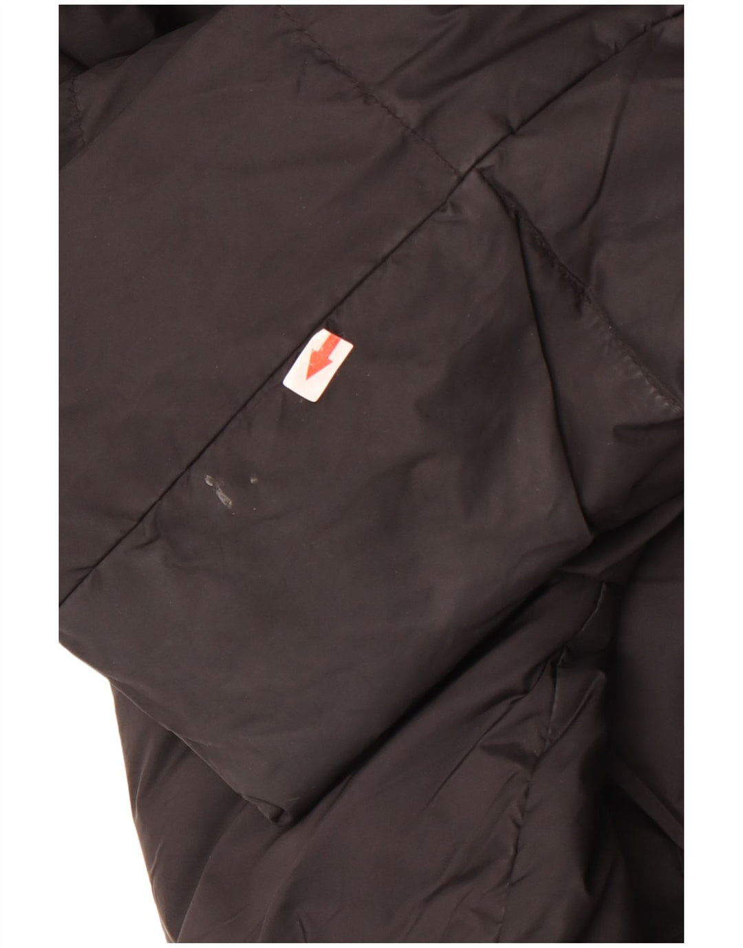 Zara Dame Hætte Oversized Polstret Frakke UK 14 Medium Sort Polyamid