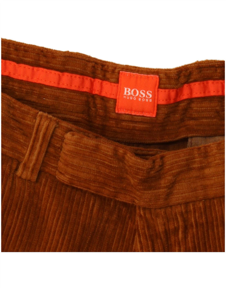 HUGO BOSS Herre Bootcut Corduroy Bukser W34 L36 Brun