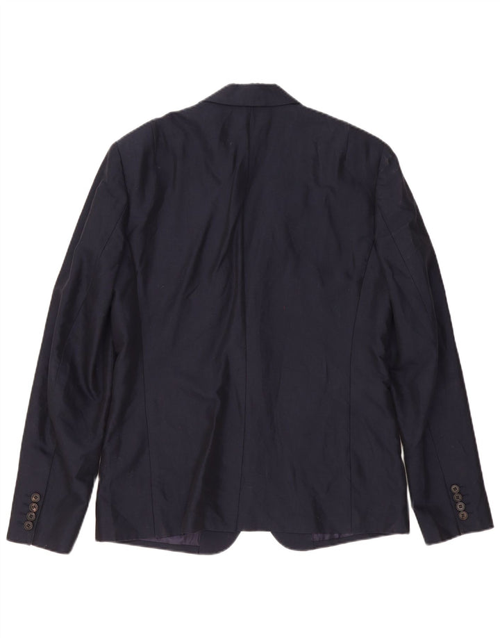 All Saints Herre 2 Button Blazer Jacket UK 38 Medium Navy Blue Bomuld