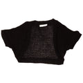 TOPSHOP Womens Crop Bolero Top UK 12 Medium Black Acrylic
