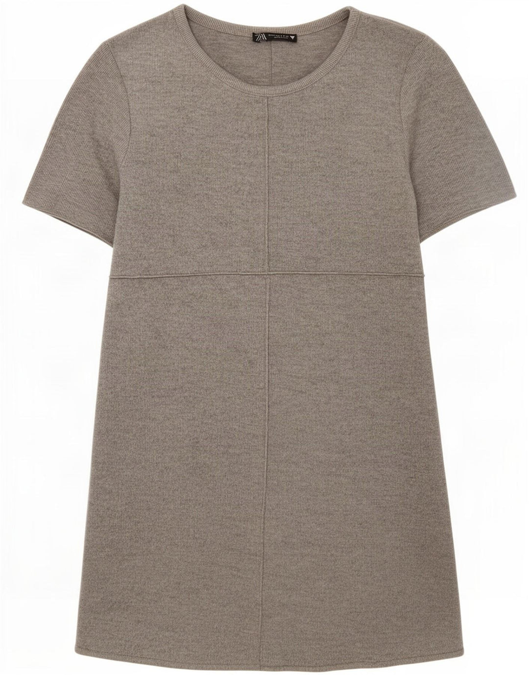 Zara Dame T-Shirt Kjole UK 8 Lille Grå Polyester