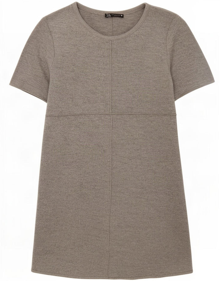 Zara Dame T-Shirt Kjole UK 8 Lille Grå Polyester