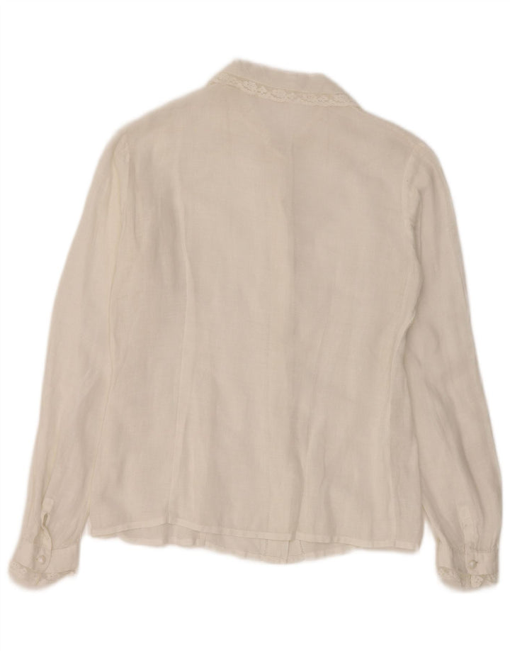 Vintage pigeskjortebluse 13-14 år hvid