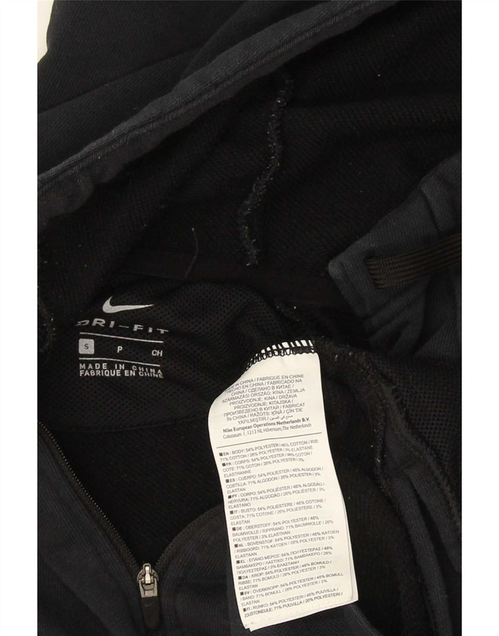 Nike Herre Dri Fit Hættetrøje med lynlås, lille sort polyester