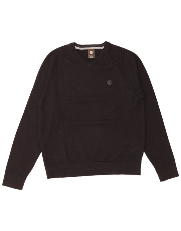 Timberland Herre Regular Fit V-hals sweater Stor sort uld