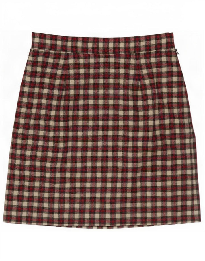 Emozioni Dame Mini Nederdel IT 42 Medium W28 Rød Ternet Uld