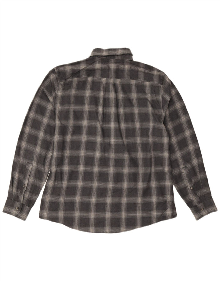 Eddie Bauer Herre flannelskjorte Stor marineblå ternet polyester
