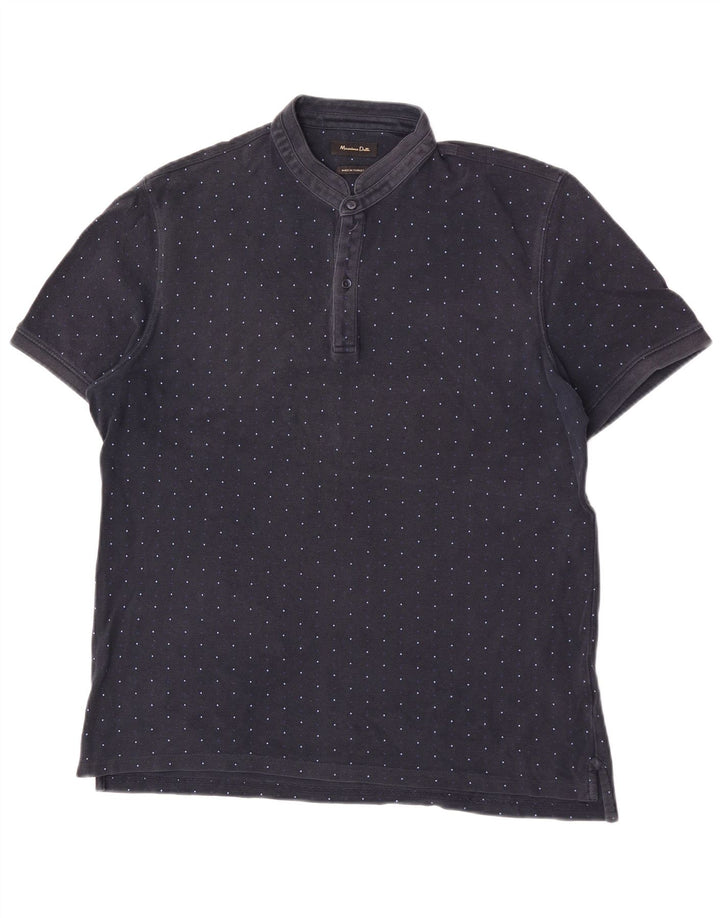 Massimo Dutti Herre poloshirt XL Navy Blue Spotted