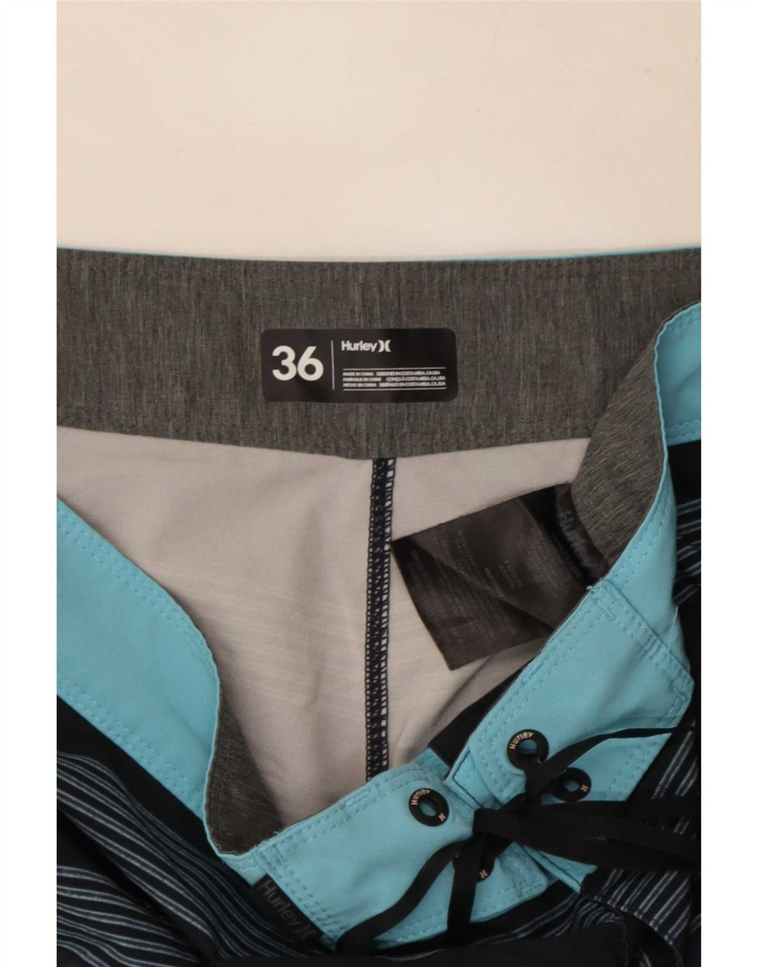 Hurley Badeshorts til mænd store blå stribet polyester