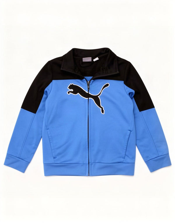 Puma Boys Grafisk træningsdragt Topjakke 2-3 år Blå Colourblock Polyester
