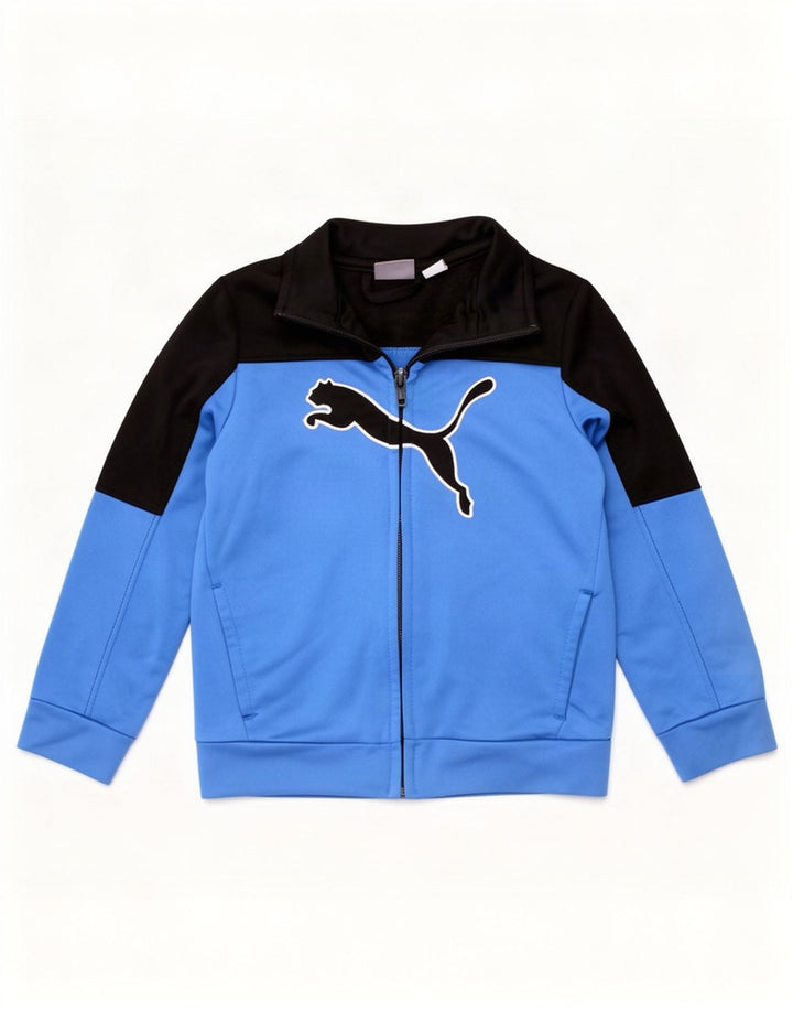 Puma Boys Grafisk træningsdragt Topjakke 2-3 år Blå Colourblock Polyester