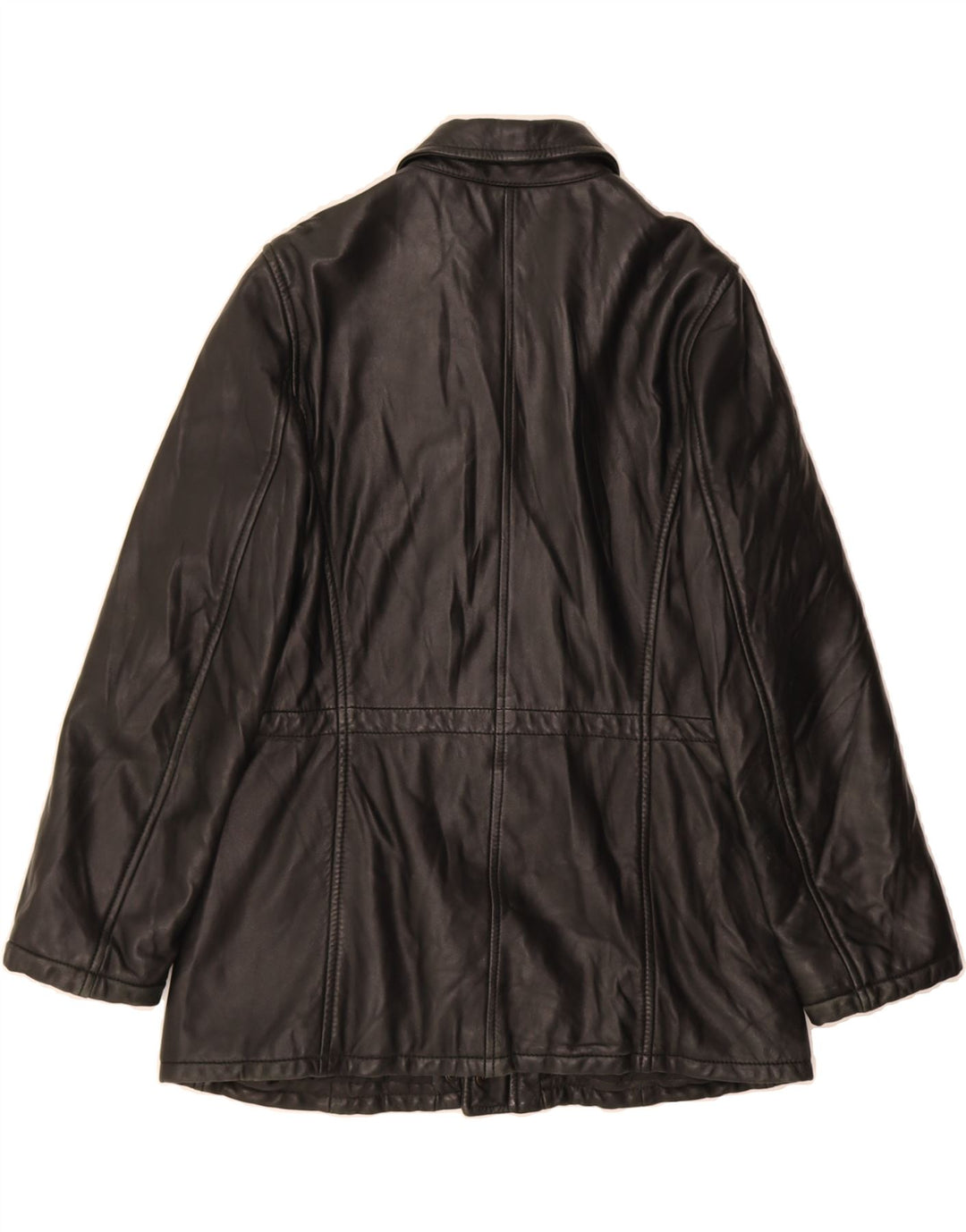 VINTAGE Womens Leather Jacket UK 14 Large Black Leather Vintage Vintage and Second-Hand Vintage from Messina Hembry 