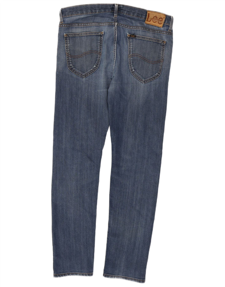 LEE Mens Daren Zip Fly Slim Jeans W34 L32 Blå Bomuld