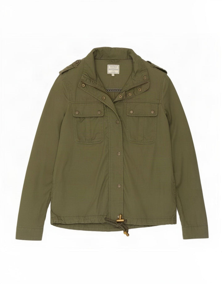 Fat Face Womens Military Utility Jacket UK 8 Small Khaki Lyocell