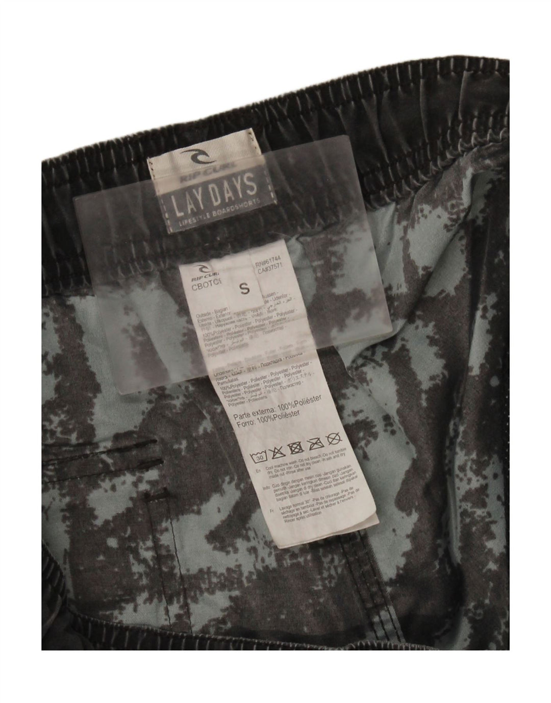 RIP CURL Badeshorts med abstrakt mønster til mænd Små grøn polyester