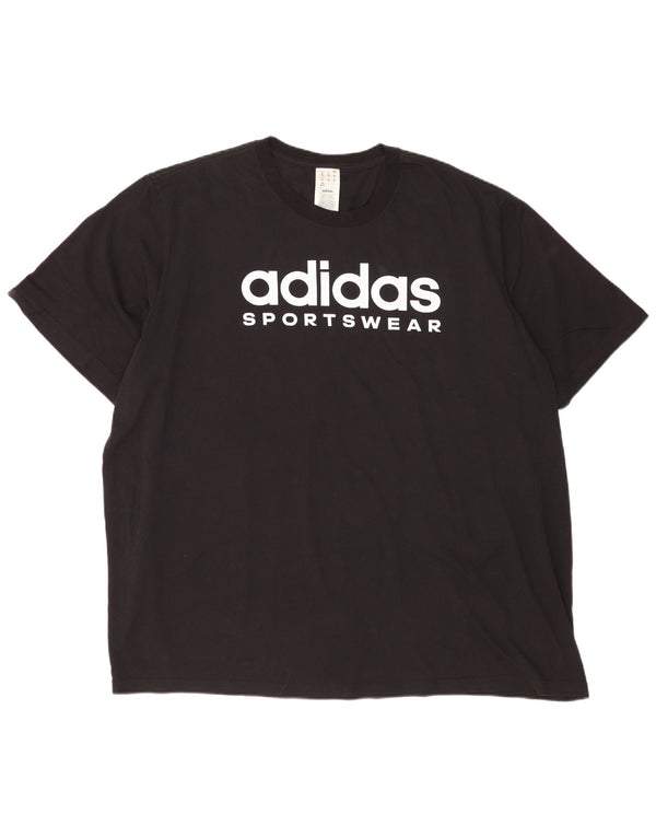 Adidas Herre grafisk T-shirt Top 3XL Sort bomuld
