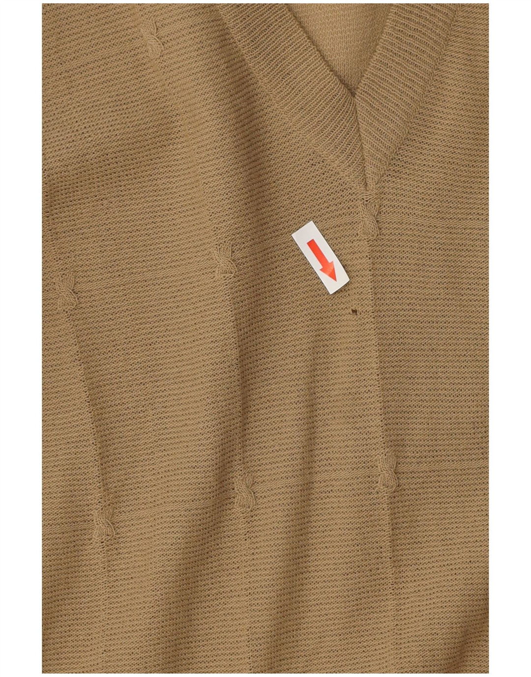 VINTAGE Dame V-hals sweater UK 12 Medium Beige