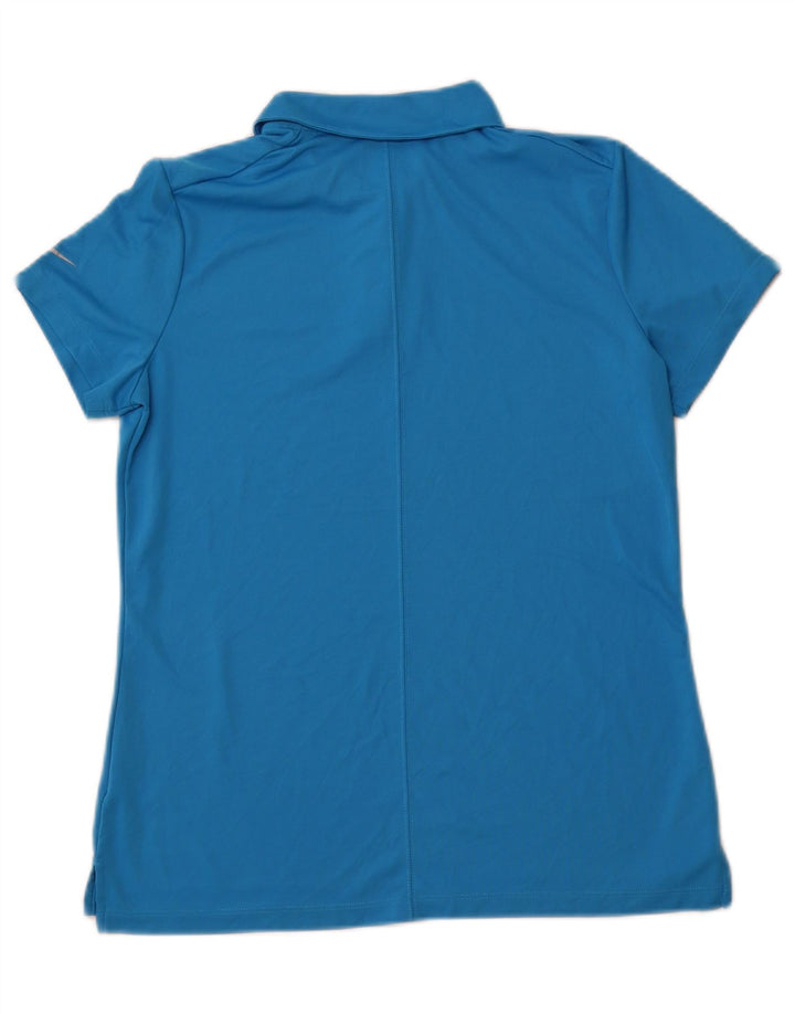 NIKE Dame Dri Fit Polo Shirt UK 16 Large Blue Polyester