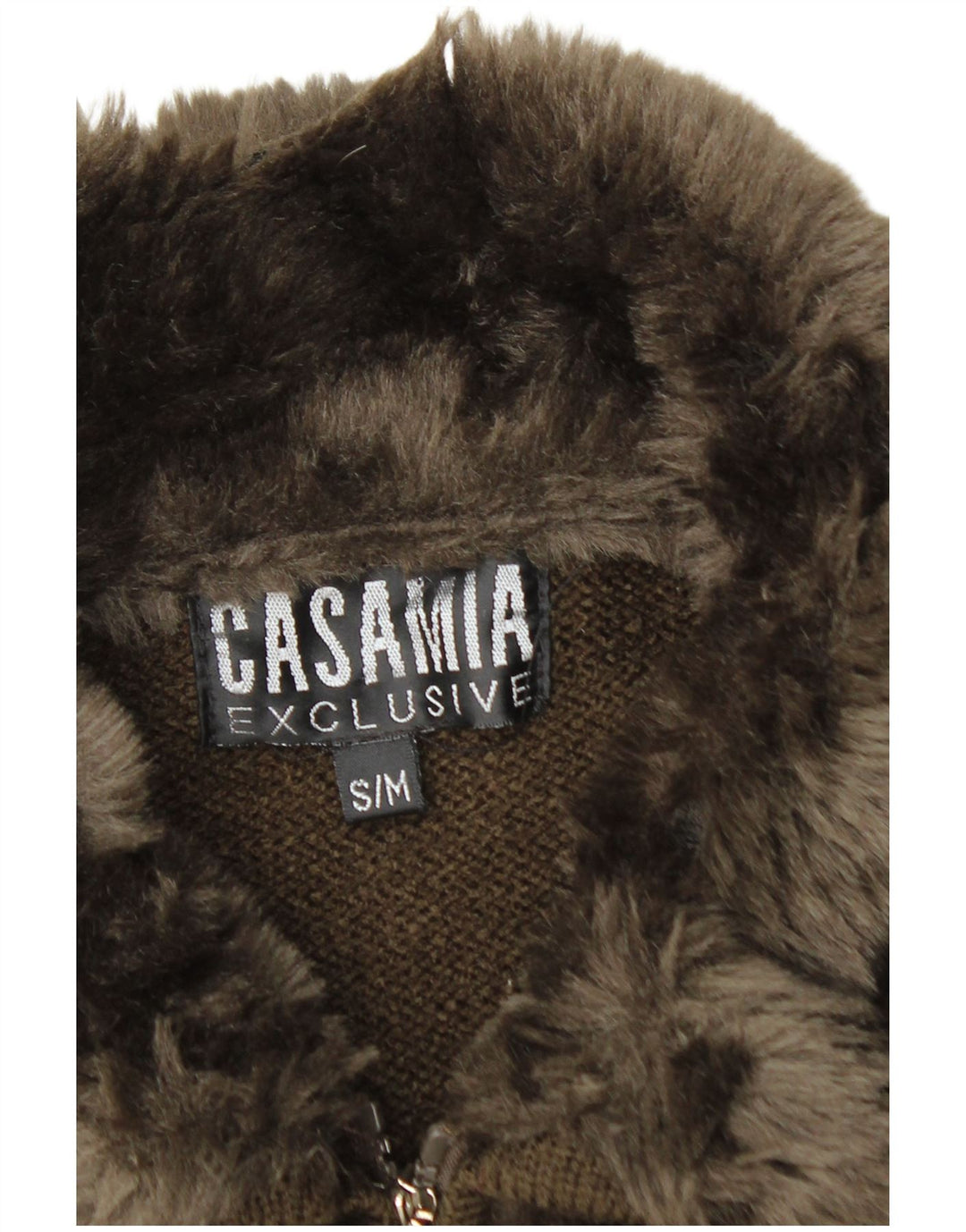 CASAMIA Dame Cardigan Sweater UK 10 Lille brun akryl