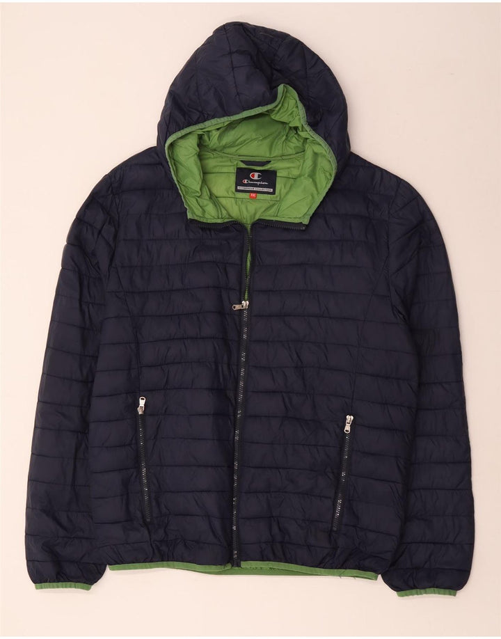 Champion Herre hættepolstret jakke UK 44 2XL marineblå polyamid