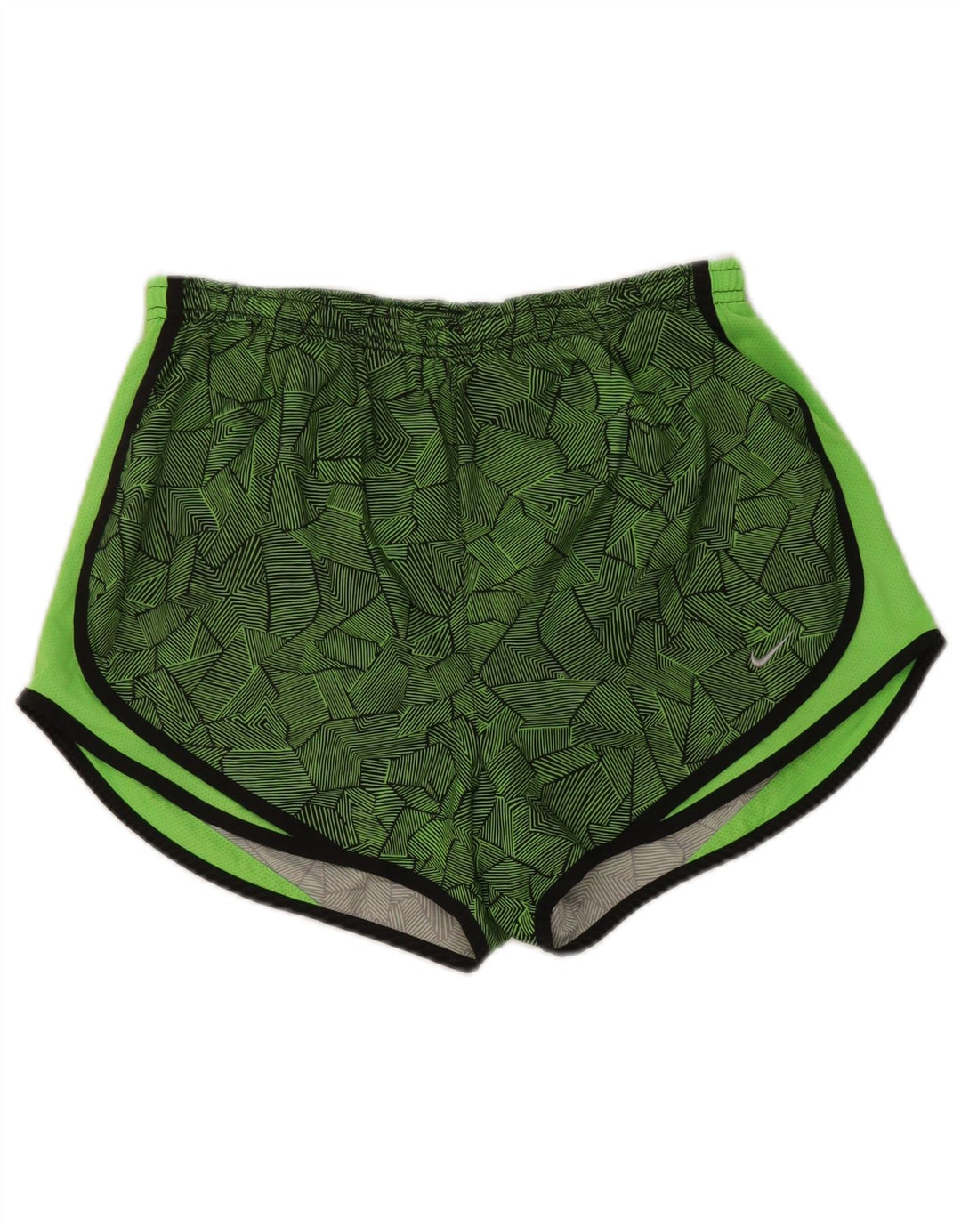 Nike Dame Dri Fit sportsshorts UK 14 Medium Green Geometrisk Polyester