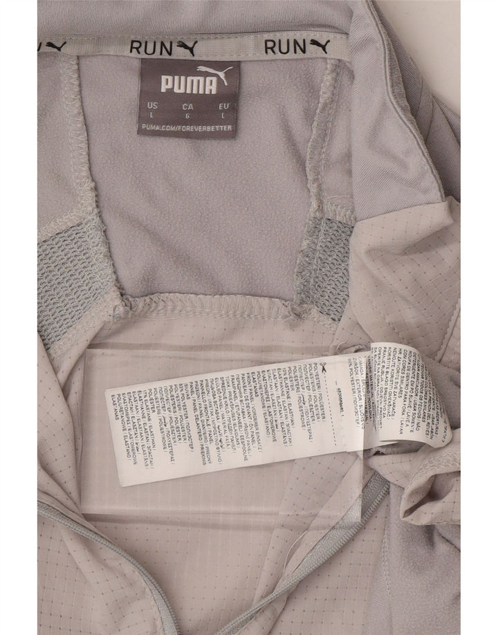 PUMA Mens Zip Neck Pullover Tracksuit Top Large Grey Polyester Vintage Puma and Second-Hand Puma from Messina Hembry 