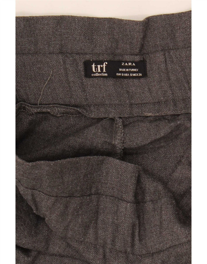 Zara Womens Cropped Trousers Small W26 L23 Grå