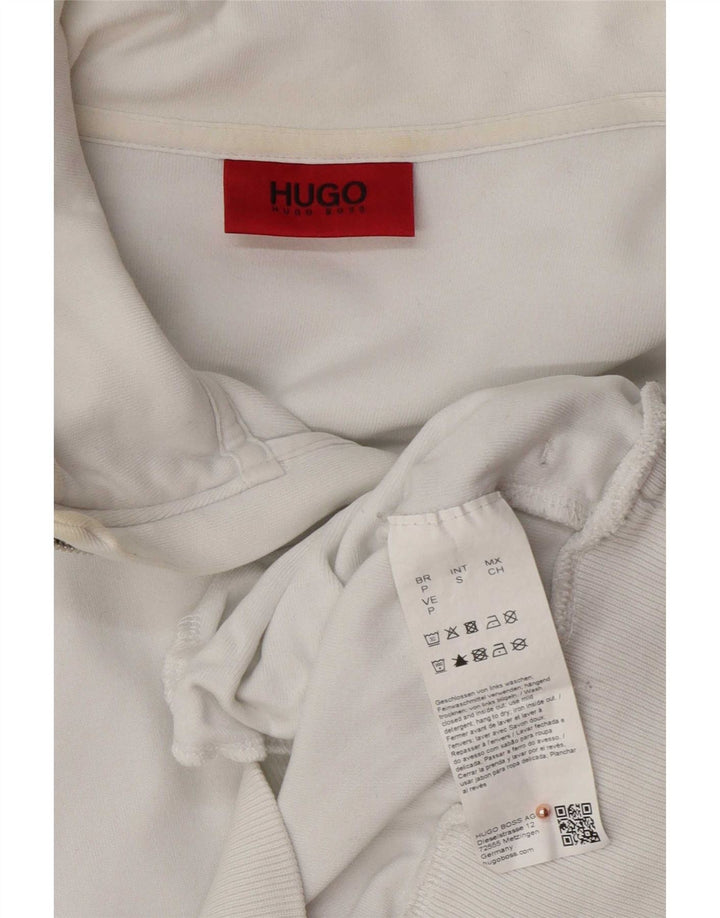 Hugo Boss Dame Oversized Grafisk Sweatshirt Jumper UK 10 Small White