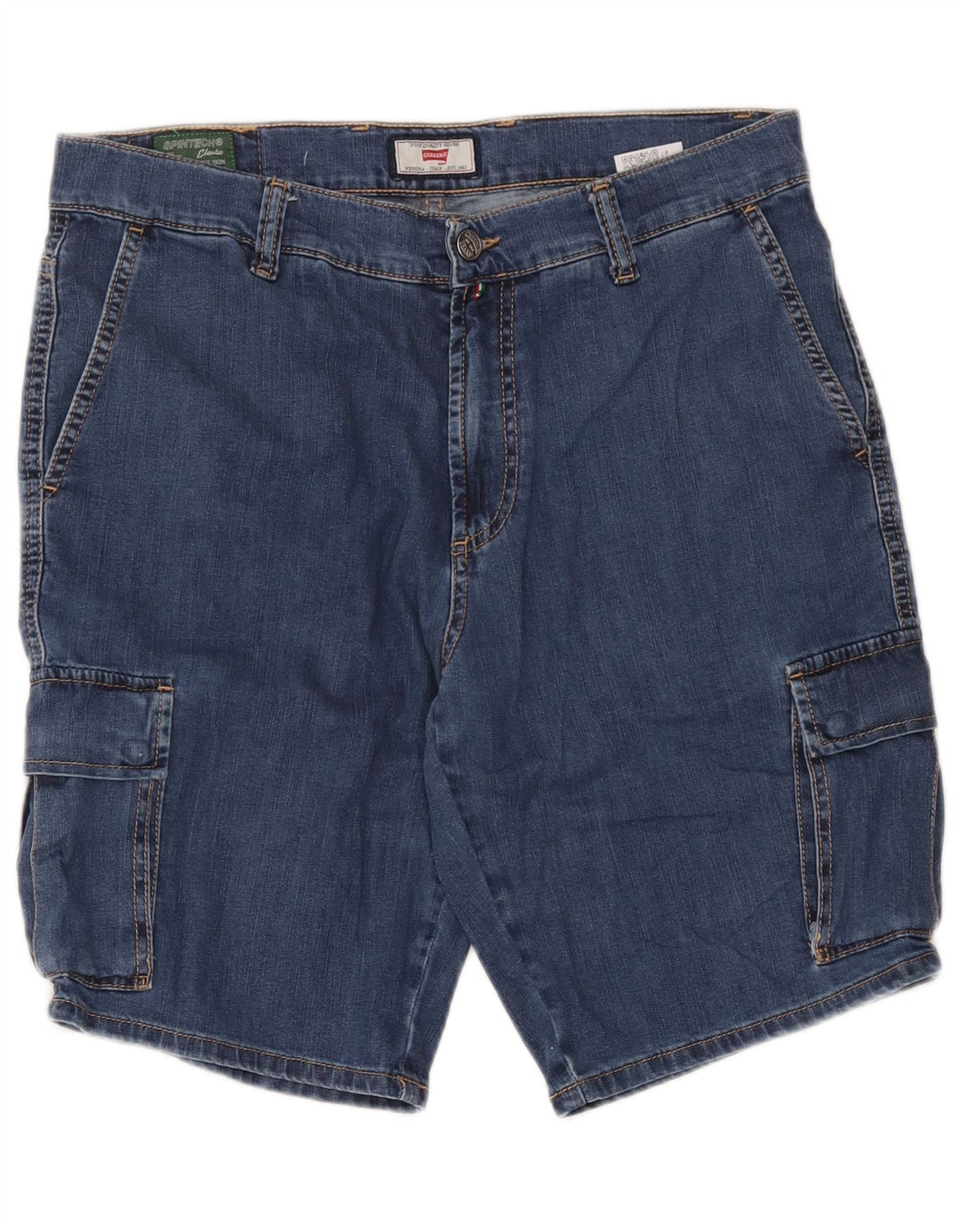 Carrera Herre 618 Denim Cargo Shorts W34 Stor Blå Bomuld