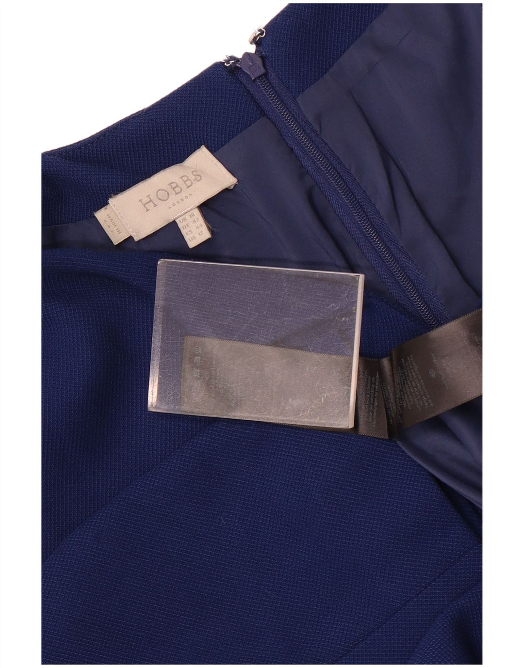 Hobbs Dame 3/4-ærmet Skede Kjole UK 16 Stor Blå Polyester