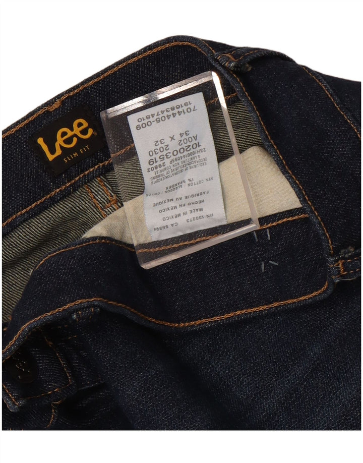 Lee Slim Jeans til mænd W34 L32 Marineblå bomuld