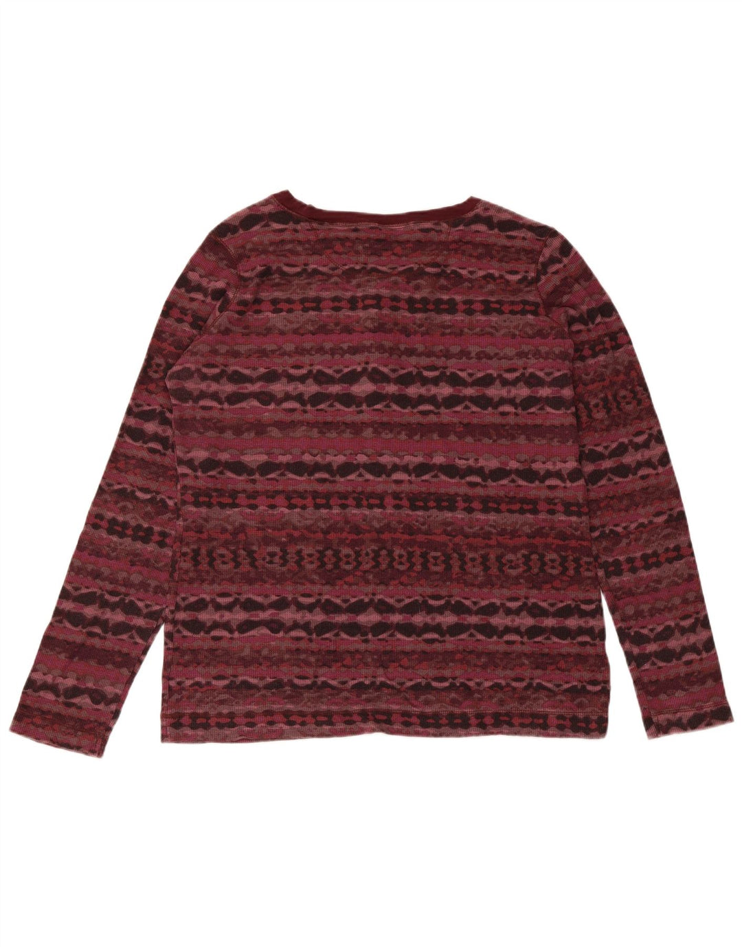 Eddie Bauer Dametop Langærmet UK 18 XL Bourgogne geometrisk bomuld