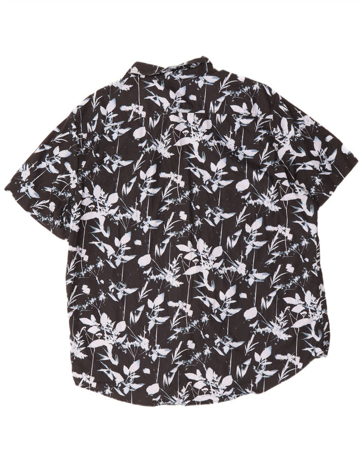LEVI'S Herre Standard Kortærmet Skjorte XL Sort Blomsterbomuld