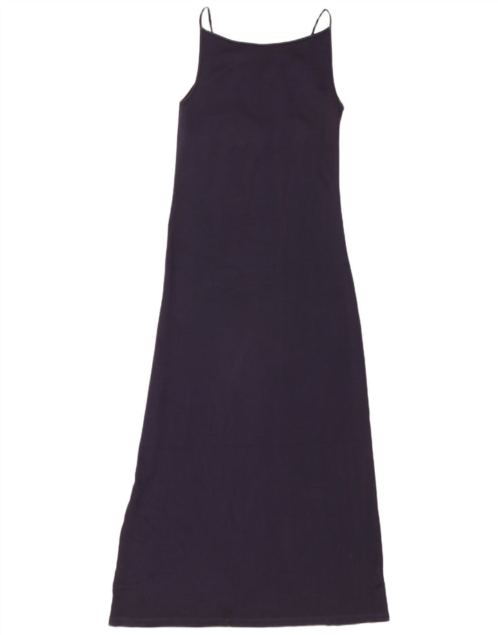 Max Mara Dame Maxi Sundress UK 12 Medium Navy Blue Viscose