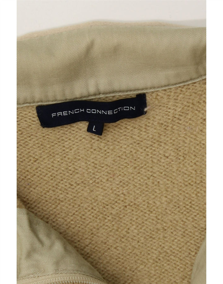 French Connection Dame Cardigan Sweater UK 14 Stor Beige Uld