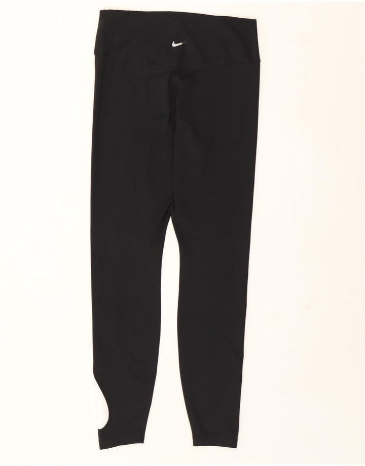 Nike Dame Dri Fit Grafiske Leggings UK 12 Medium Sort Polyester