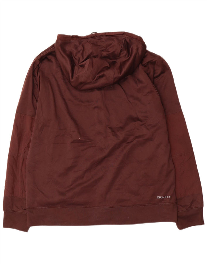NIKE Herre Dri Fit Hættetrøje med lynlås Stor brun polyester
