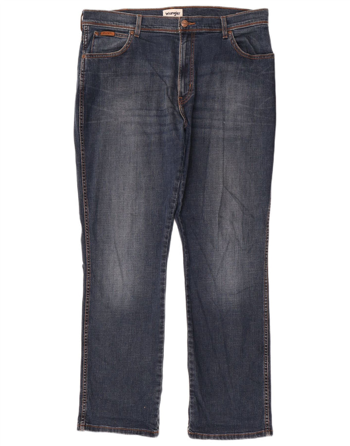 Wrangler Herre Texas Straight Jeans W38 L32 Blå Bomuld