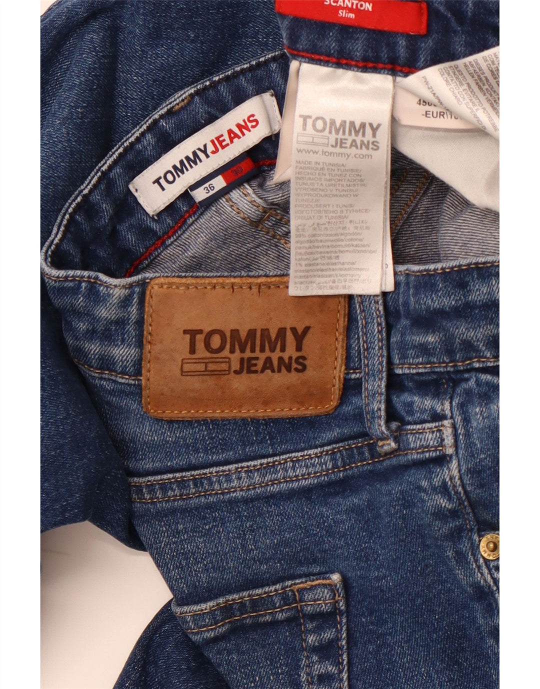 TOMMY HILFIGER Herre Scanton Slim Jeans W36 L30 Blå Bomuld