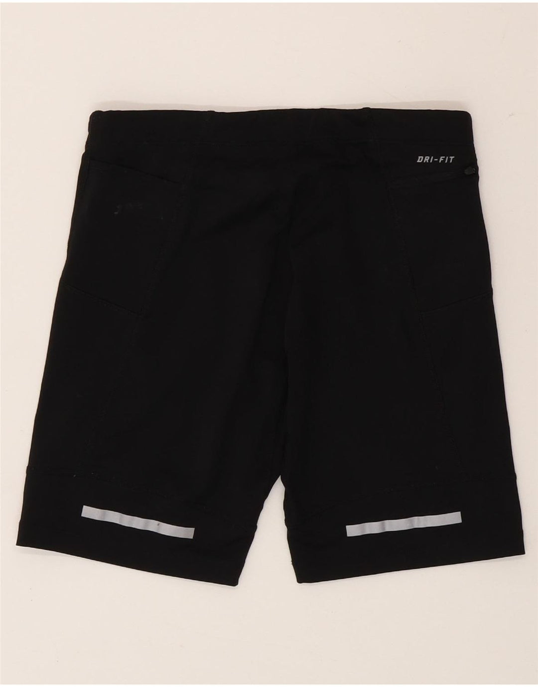 Nike Dame Dri Fit Sports Shorts UK 12 Medium Sort Colourblock Polyester